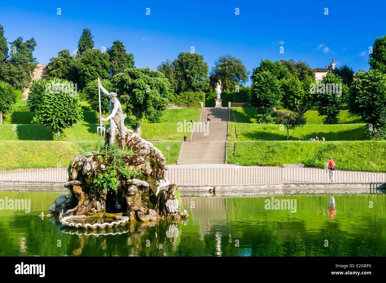 Boboli Gardens Neptune Fountain Stockfotos und bilder Kaufen Alamy