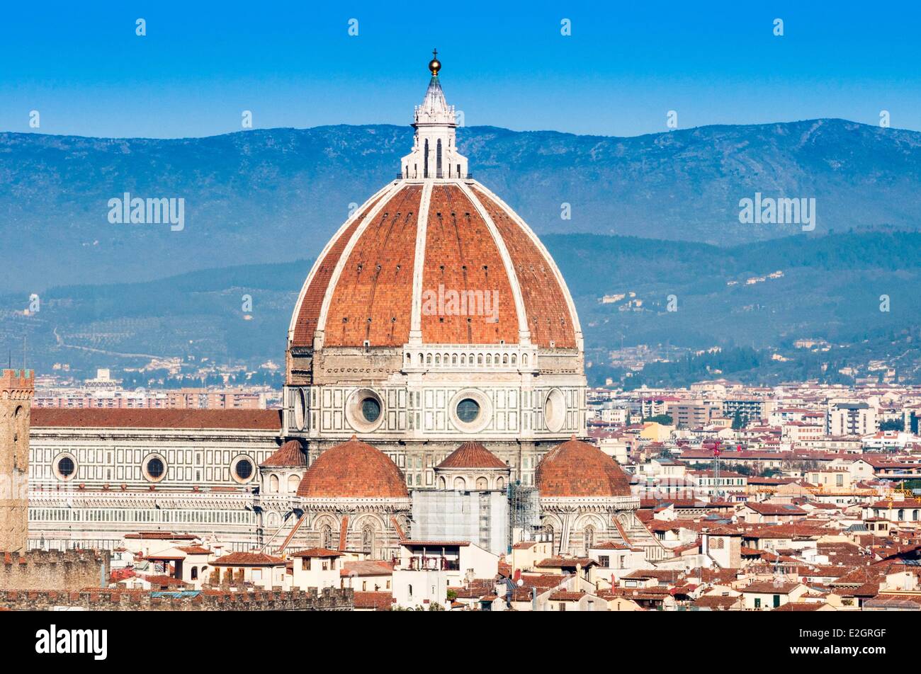 Italien Toskana Florenz Altstadt Weltkulturerbe von UNESCO-Ansicht der Kathedrale von Florenz Stockfoto