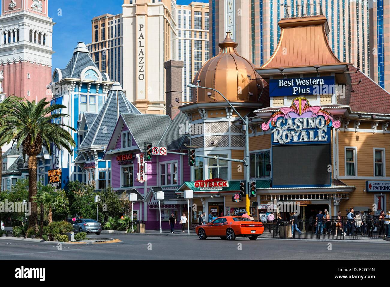USA-Nevada-Las Vegas-Luxus-Hotels und berühmten Las Vegas Strip Stockfoto