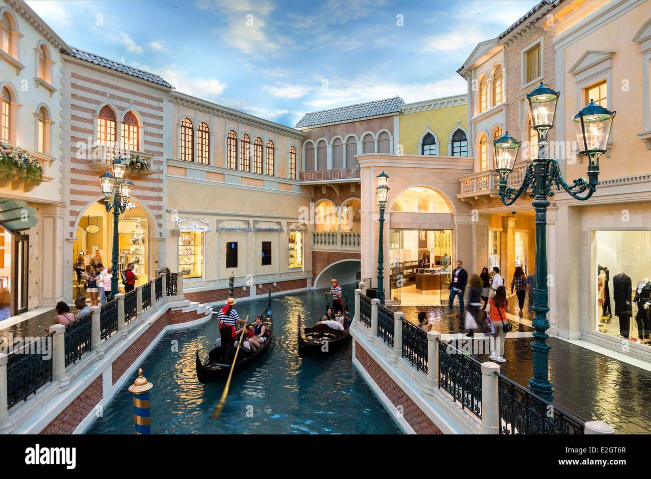 Vereinigten Staaten Nevada Las Vegas Gondel im Venetian Hotel Stockfoto