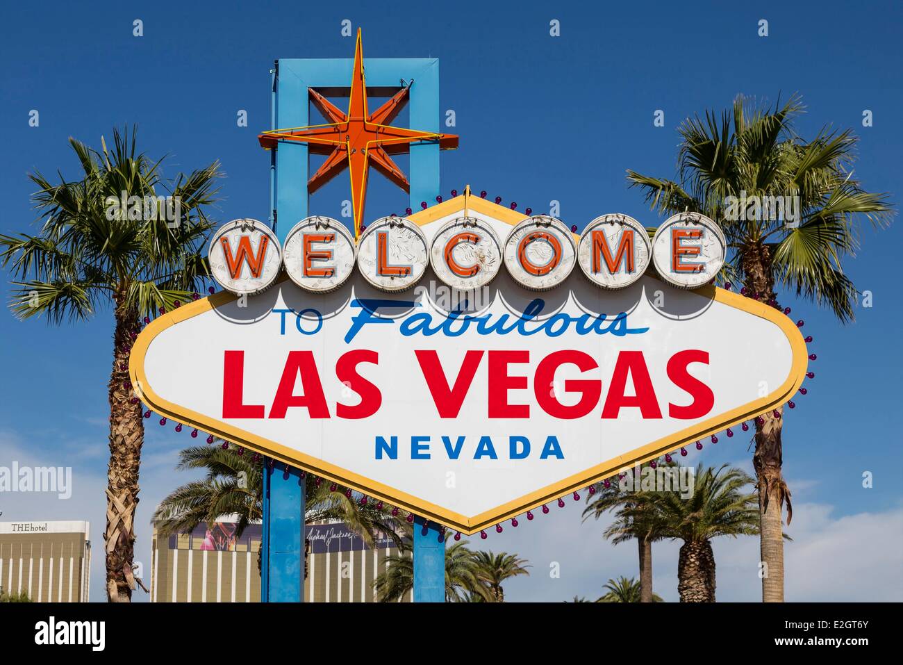 Vereinigten Staaten Nevada Las Vegas Willkommensschild am Las Vegas Boulevard Stockfoto