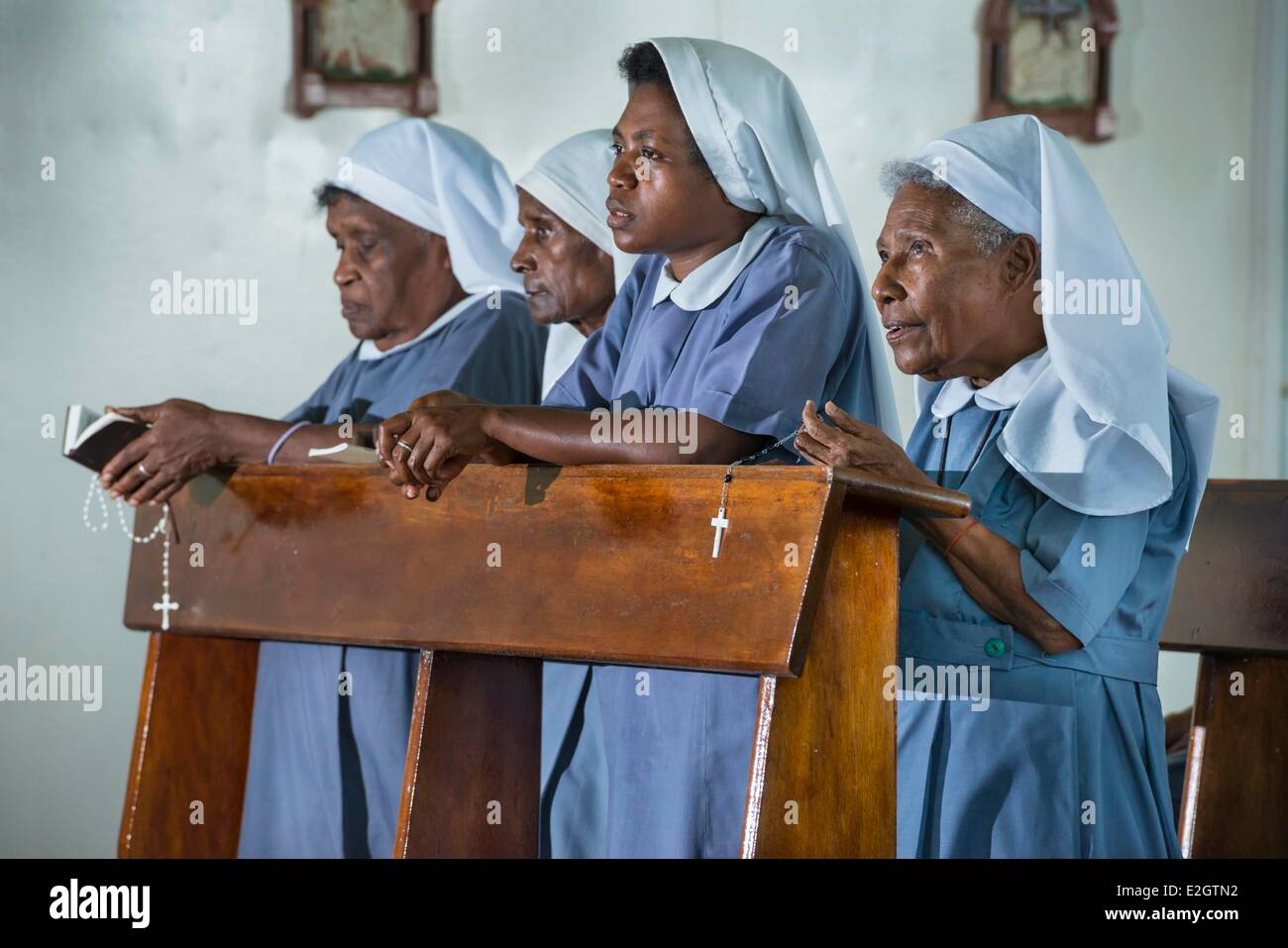 Papua-Neu-Guinea Bismarck-Archipel Neubritannien Insel Bezirk von Kokopo Kokopo Vunapope katholische Mission Schwestern beten Stockfoto