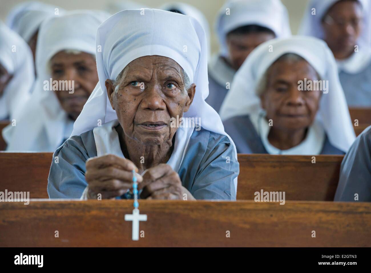 Papua-Neu-Guinea Bismarck-Archipel Neubritannien Insel Bezirk von Kokopo Kokopo Vunapope katholische Mission Schwestern beten Stockfoto