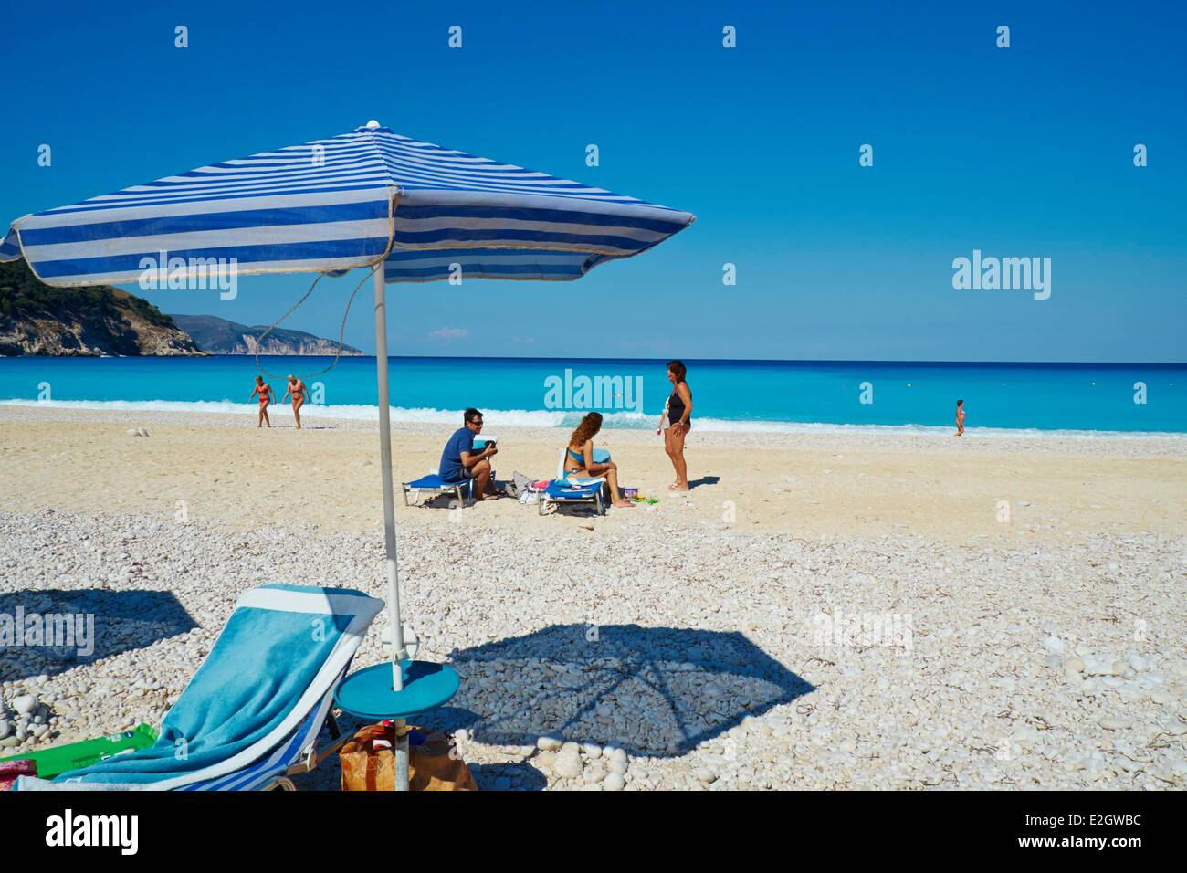 Griechenland-ionische Insel Kephallonia Myrtos Strand Stockfoto