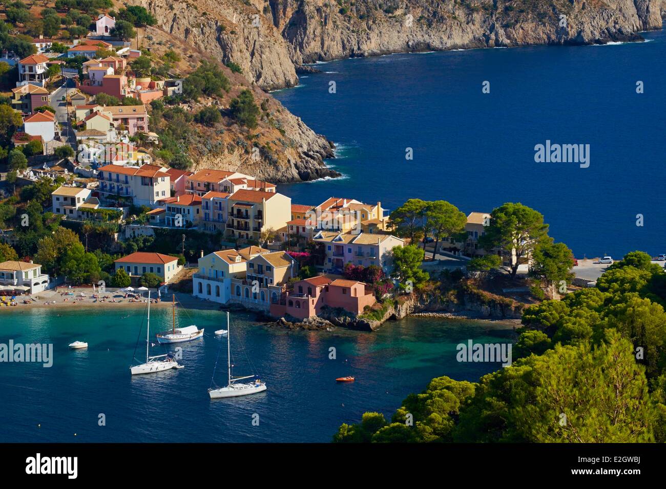 Griechenland-ionische Insel Kephallonia Assos Dorf Stockfoto