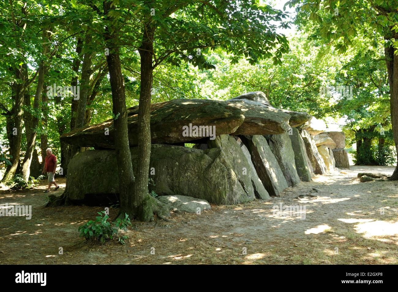 Frankreich-Ille et Vilaine Esse La Roche Aux Gebühren wichtigsten Megalith Denkmal der Bretagne ein Dolmen Stockfoto
