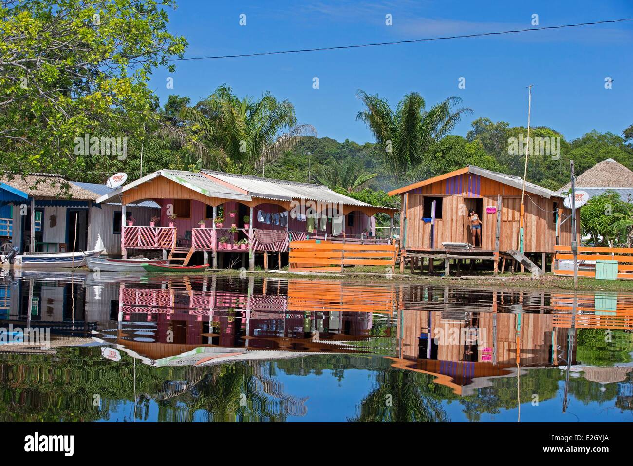 Brasilien Amazonas Amazonas Becken Sao Thome Floating Repräsentantenhaus Stockfoto