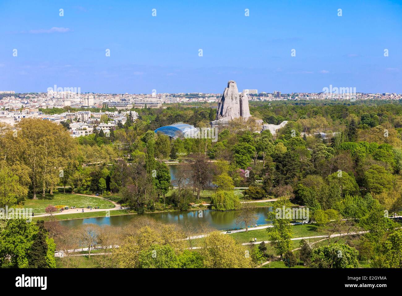 Frankreich Paris Paris Zoological Park (Zoo de Vincennes) großen Felsen und Tropenhaus Stockfoto