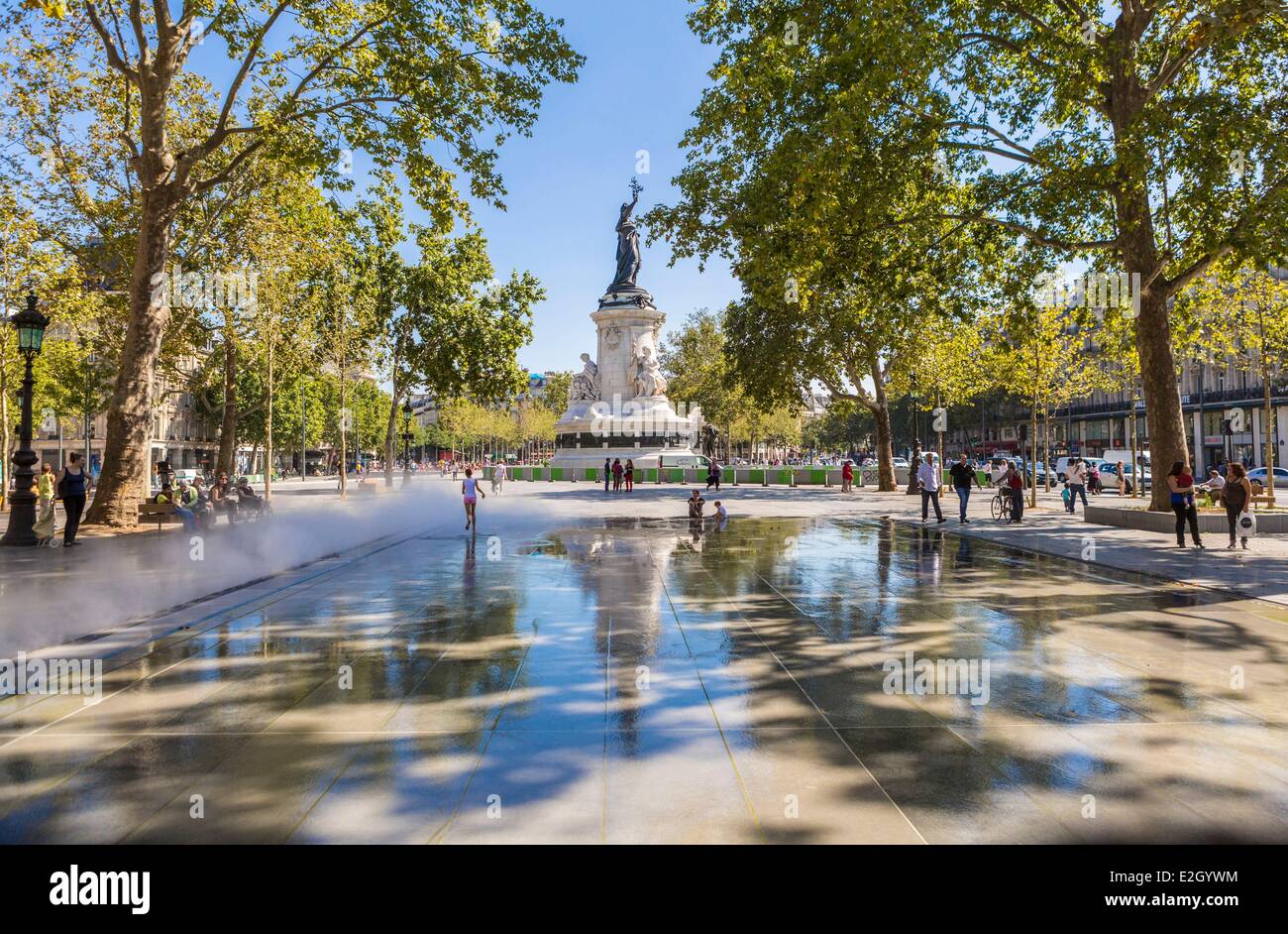 Frankreich Paris Place De La République qm renoviert im Jahr 2013 Stockfoto