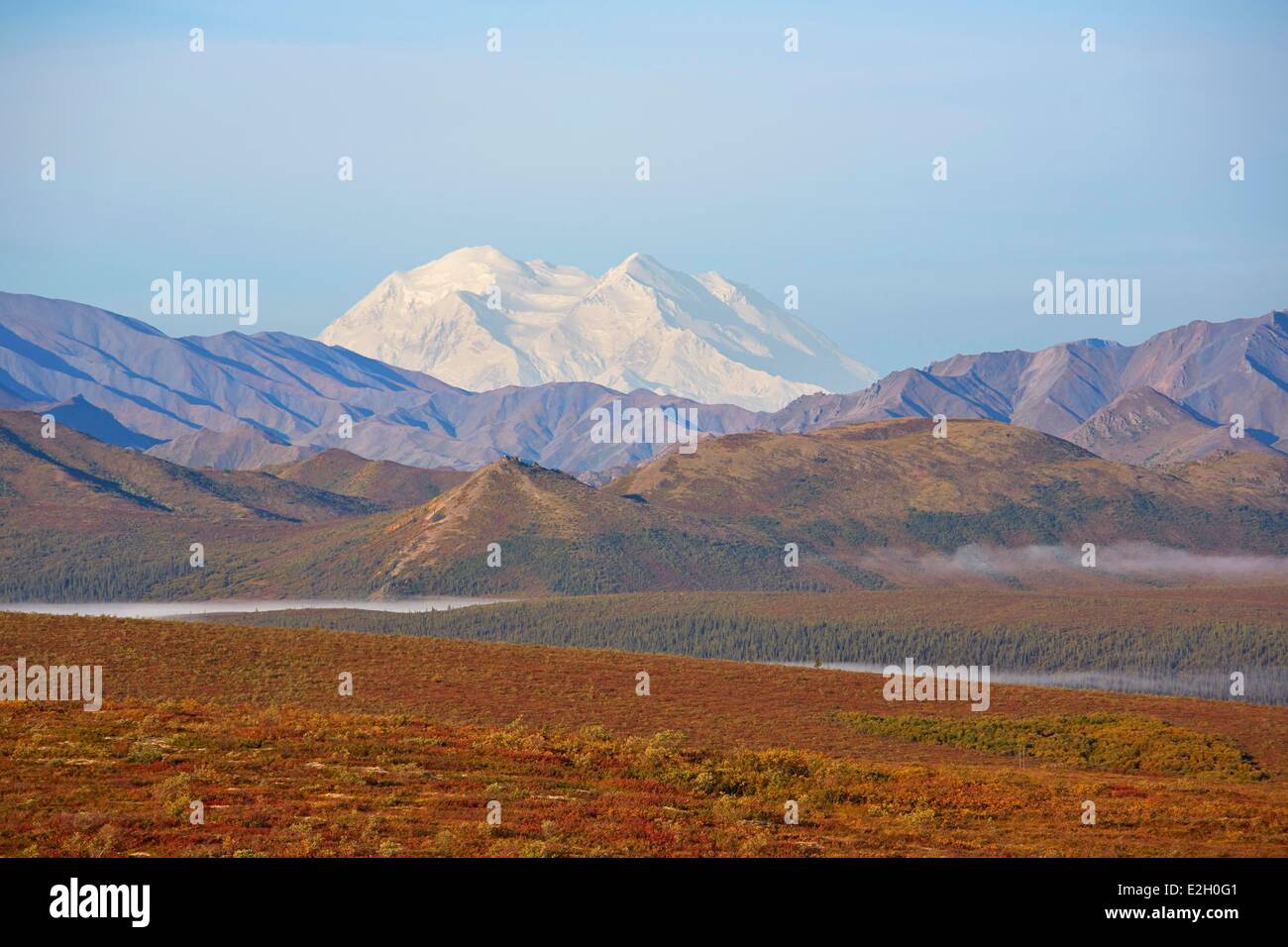 Vereinigte Staaten Alaska Denali Nationalpark Mount McKinley Denali (6168m) George Parks Highway Stockfoto