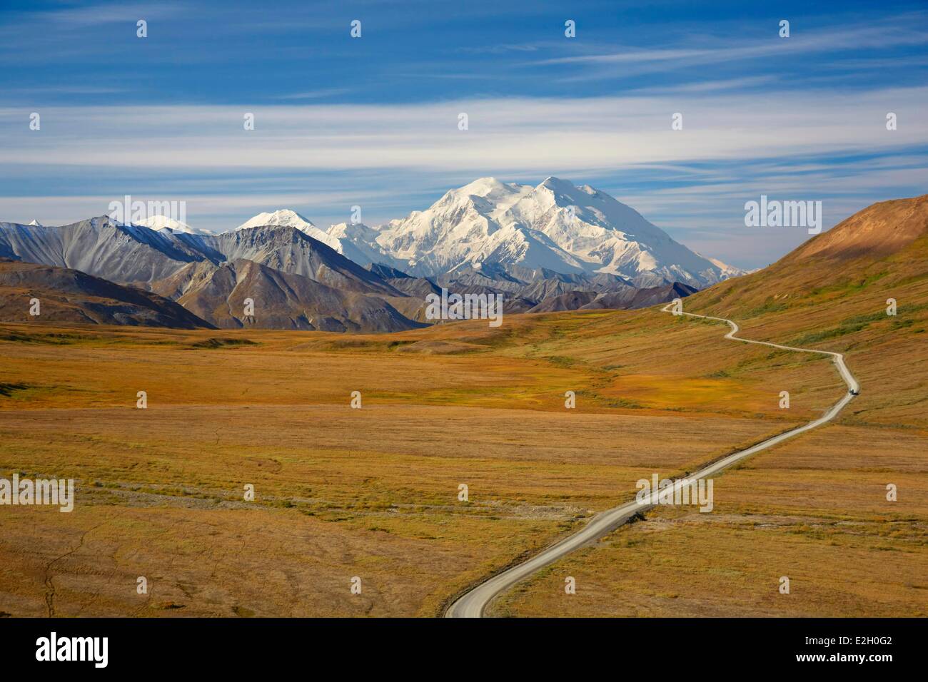 Vereinigte Staaten Alaska Denali Nationalpark Mount McKinley Denali (6168m) George Parks Highway Stockfoto