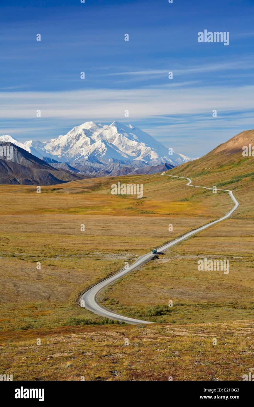 Vereinigte Staaten Alaska Denali Nationalpark Mount McKinley Denali (6168m) George Parks Highway Stockfoto