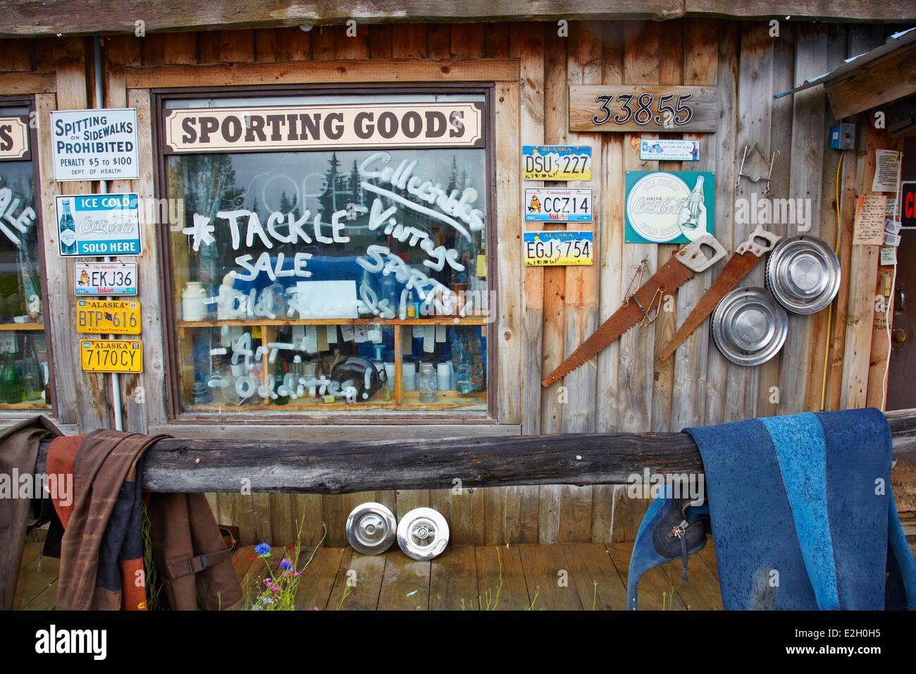 Vereinigte Staaten Alaska sporting waren-Shop in Homer Dorf Stockfoto