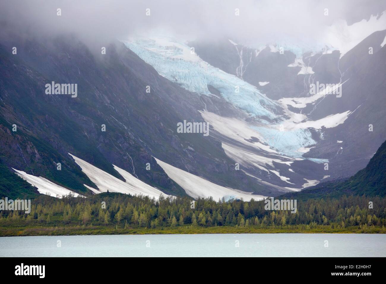 Vereinigte Staaten Alaska Portage Lake und Gletscher Stockfoto