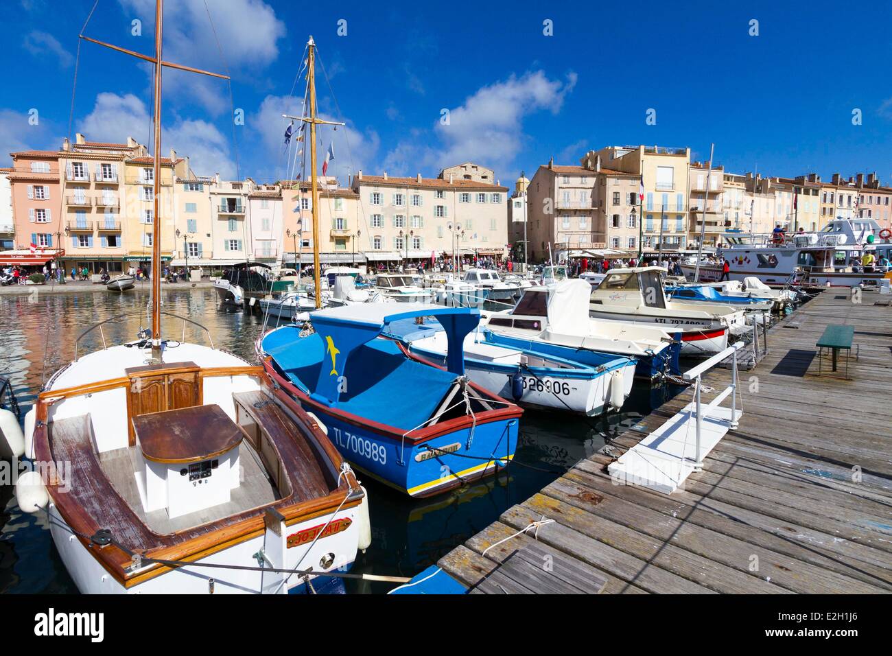 Frankreich Var Saint Tropez Boote im alten Hafen Stockfoto