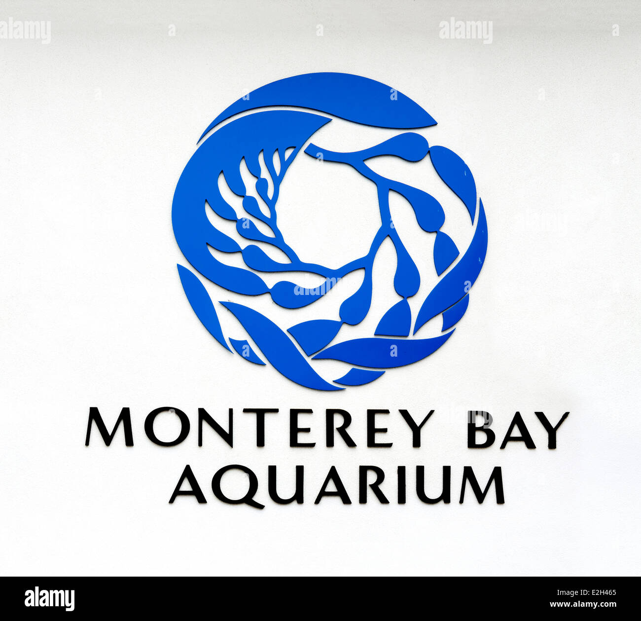 Schild das Monterey Bay Aquarium, Monterey, Kalifornien, USA Stockfoto