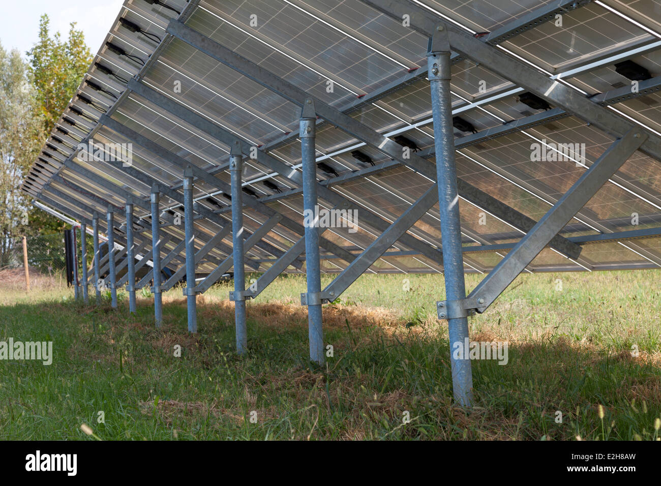 Solarpark Paneele Photovoltaik Stockfoto
