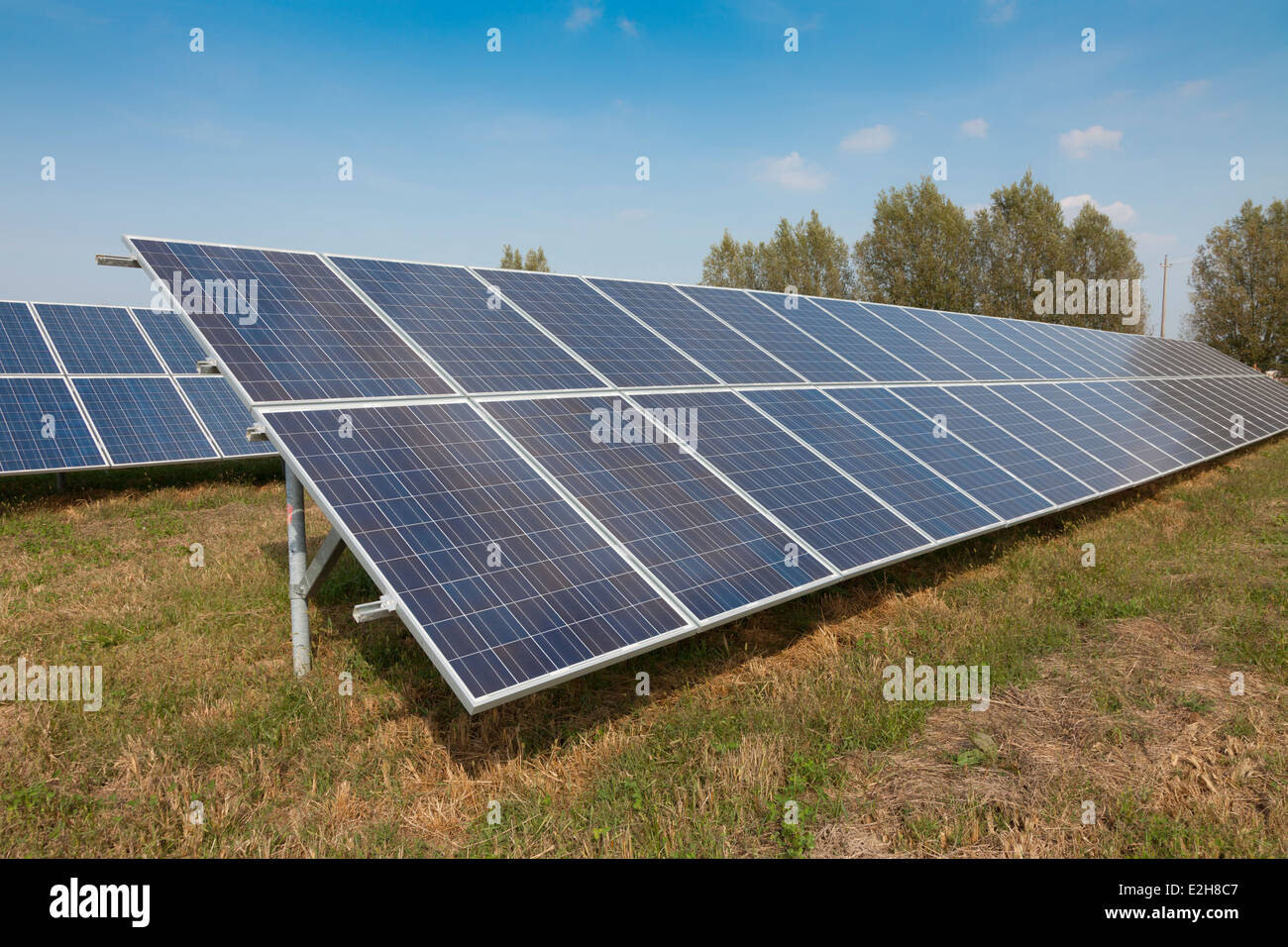Solarpark Paneele Photovoltaik Stockfoto
