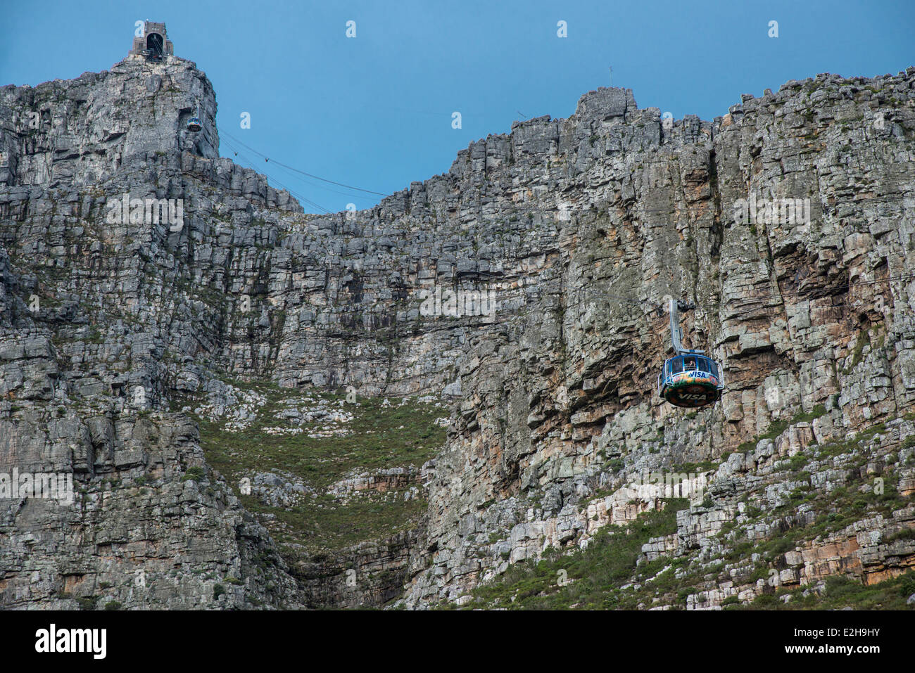 Seilbahn mit einer 360°-Ansicht Gondel zum Tafelberg, Cape Town, Western Cape, Südafrika Stockfoto