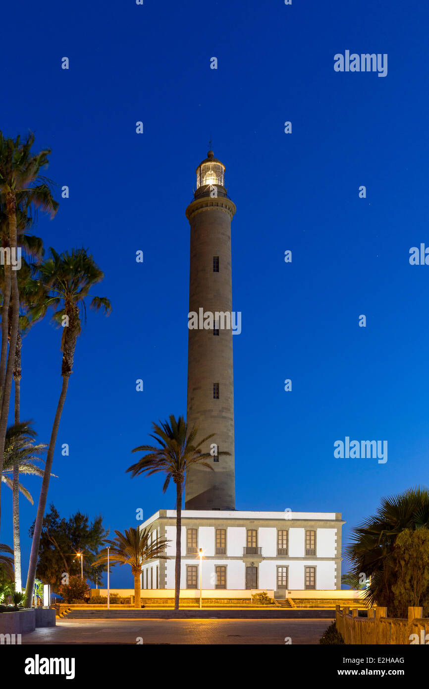 Leuchtturm von Maspalomas, Faro de Maspalomas, Gran Canaria, Kanarische Inseln, Spanien Stockfoto