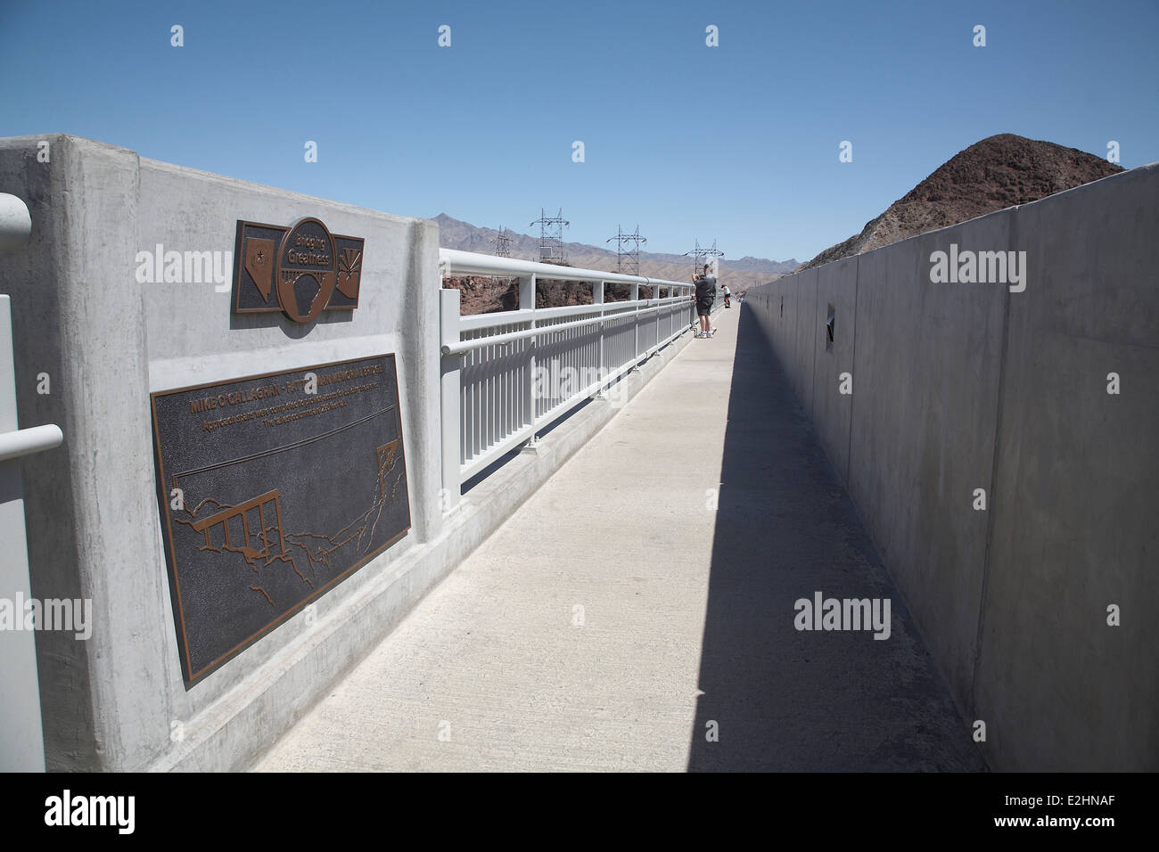 Mike O' Callaghan-Pat Tillman Memorial Bridge über den Hoover dam, Nevada, Arizona USA. Stockfoto