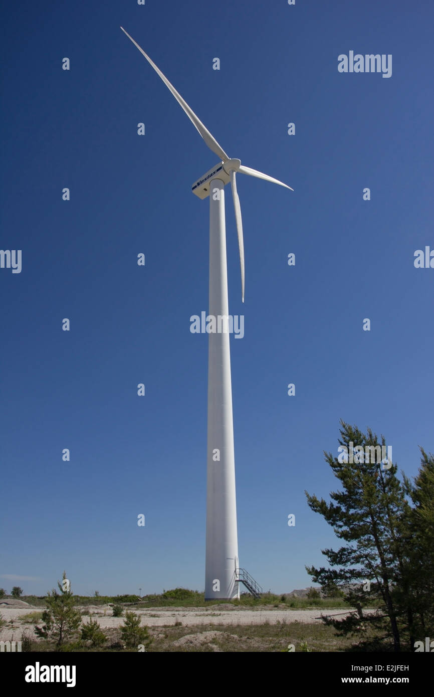 Eine Windkraftanlage auf der Insel Gotland, Schweden Stockfoto