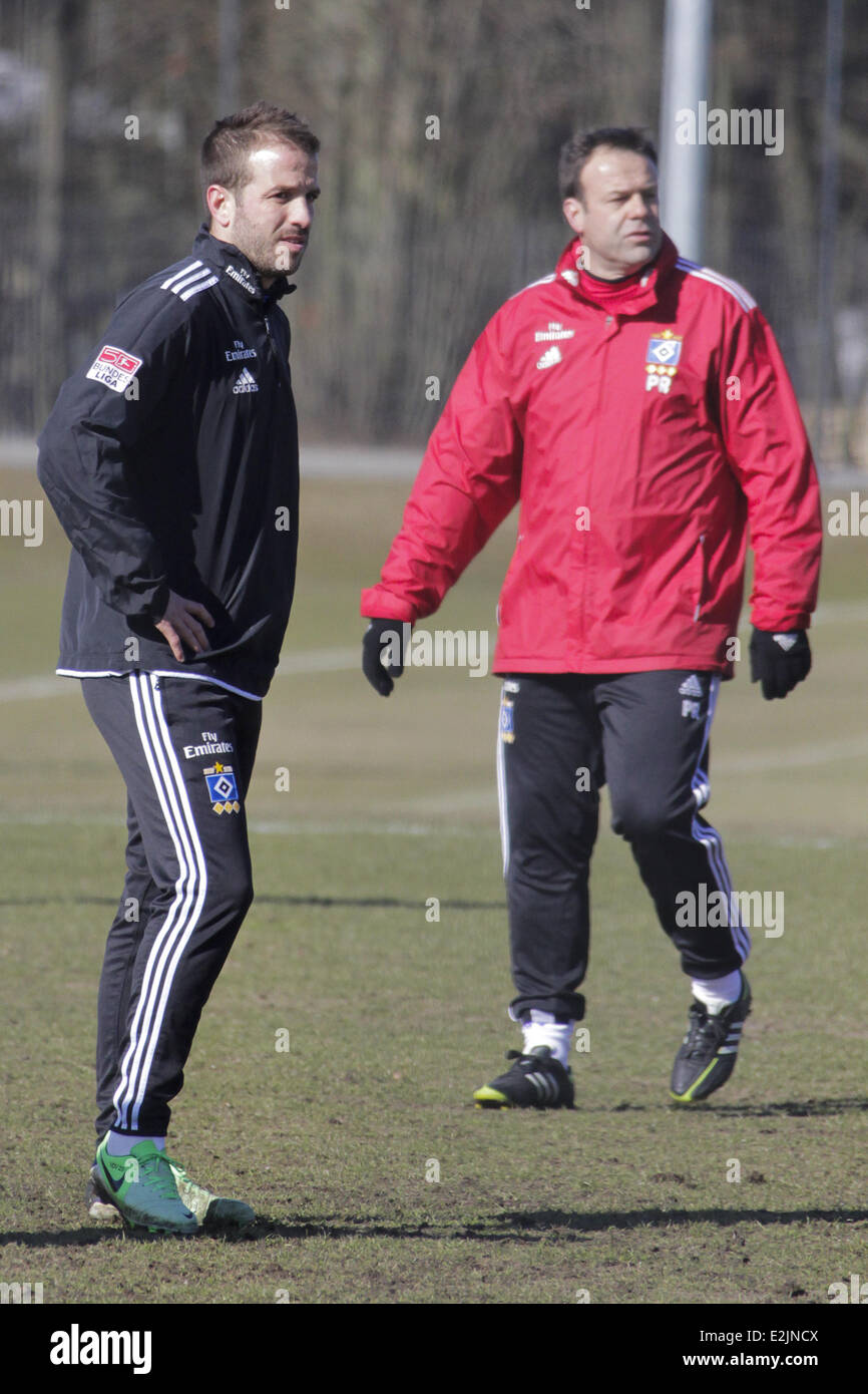 Rafael van der Vaart bei einer Trainingseinheit von seinem Fußballverein HSV.  Wo: Hamburg, Deutschland bei: 3. April 2013 Stockfoto