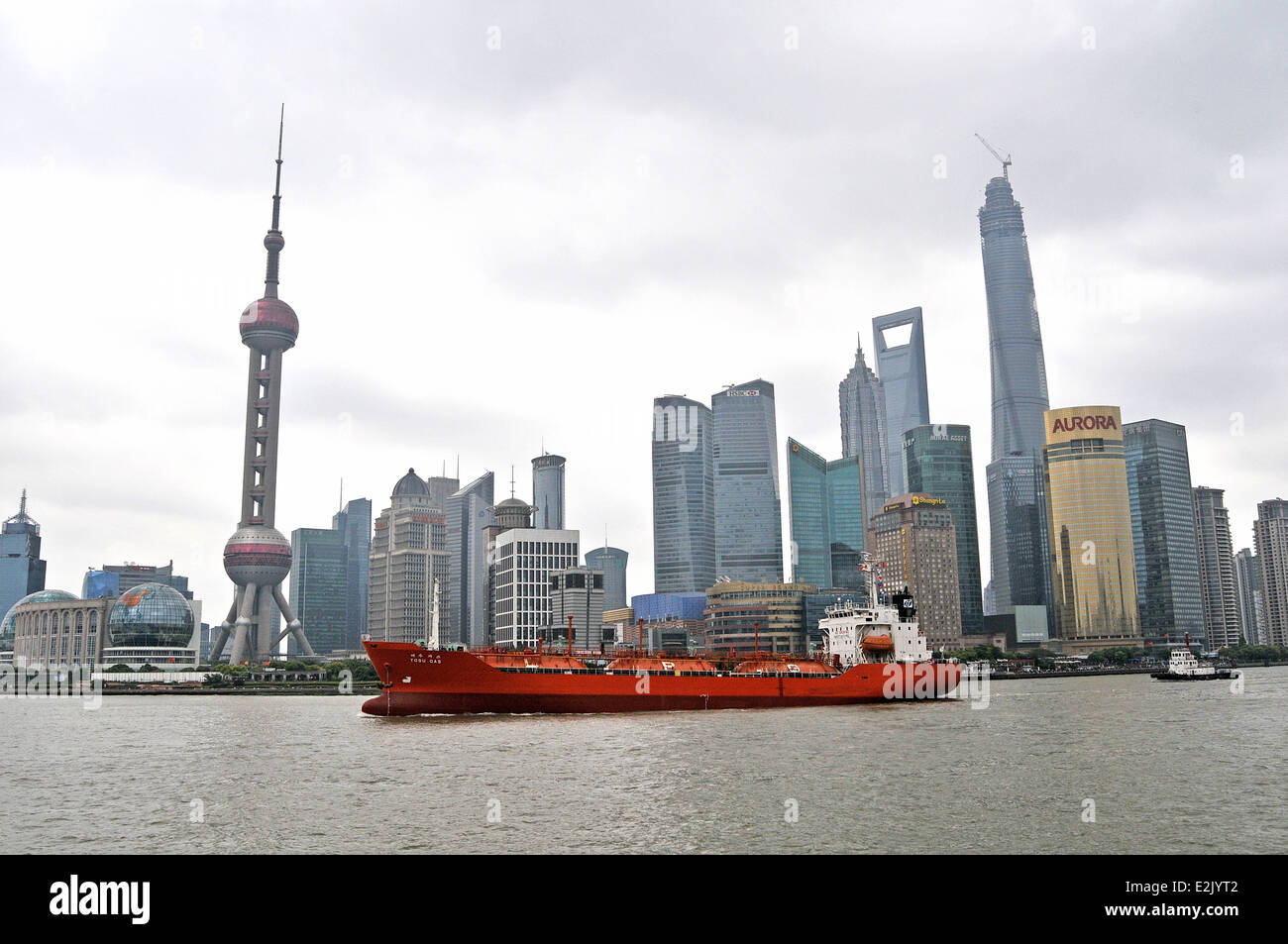 Skyline von Pudong in Shanghai China Stockfoto