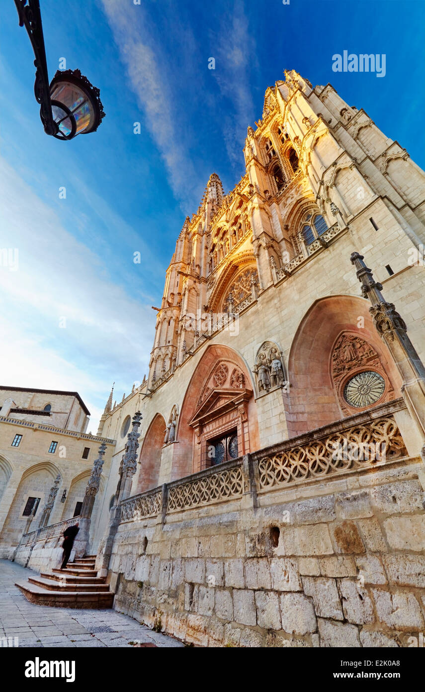 Kathedrale der Heiligen Maria von Burgos, Saint Mary Fassade. Kastilien und Leon. Spanien Stockfoto