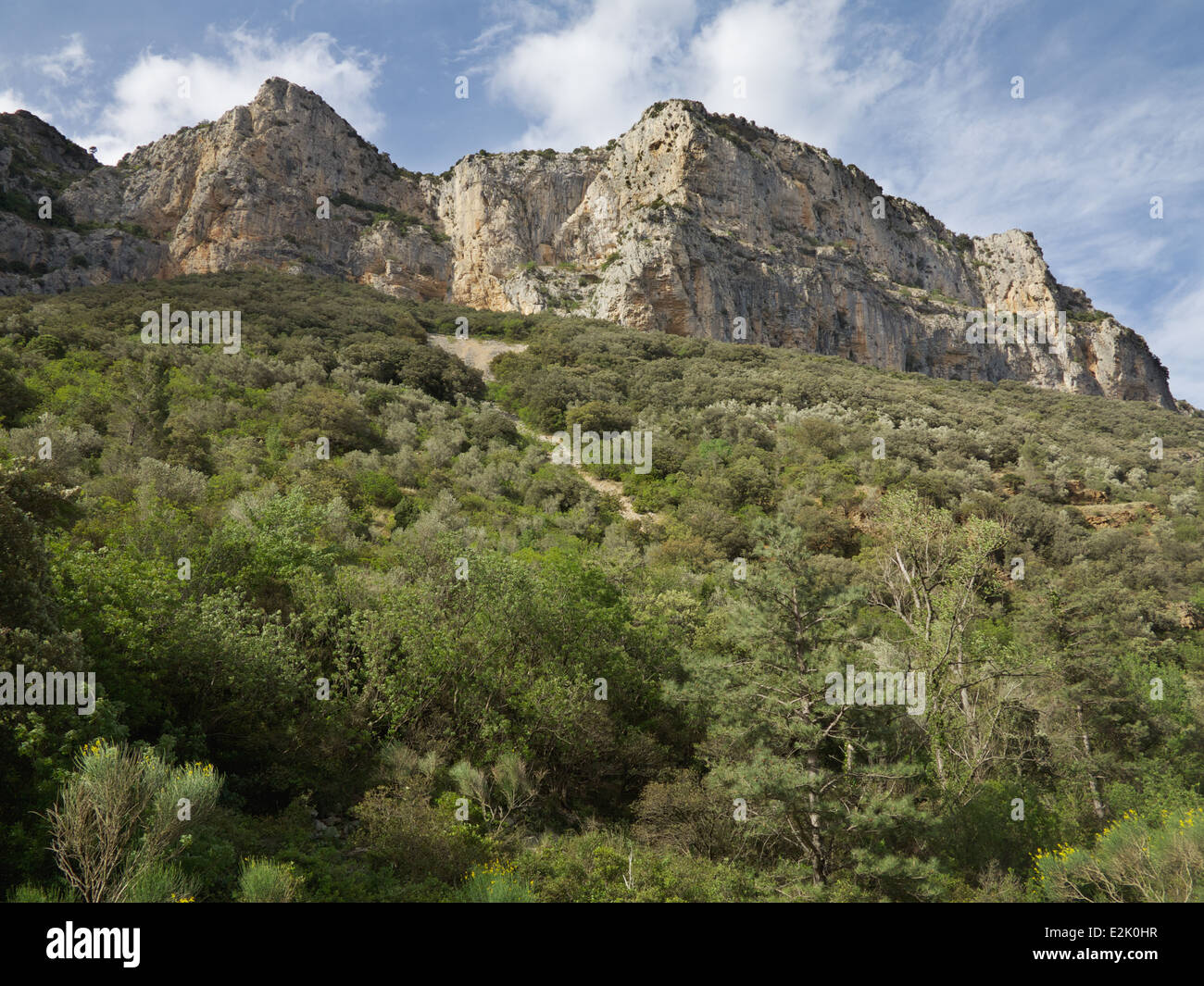 Hang in der Nähe von Dorf von St. Guilhem le Désert, Departement Hérault, Südfrankreich Stockfoto