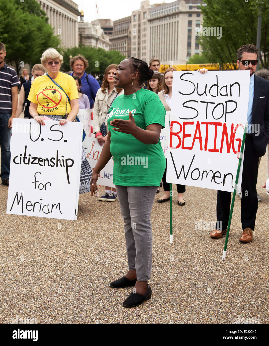 DEMO wollen US-Staatsbürgerschaft für Meriam Ibrahim IN WASHINGTON DC Stockfoto