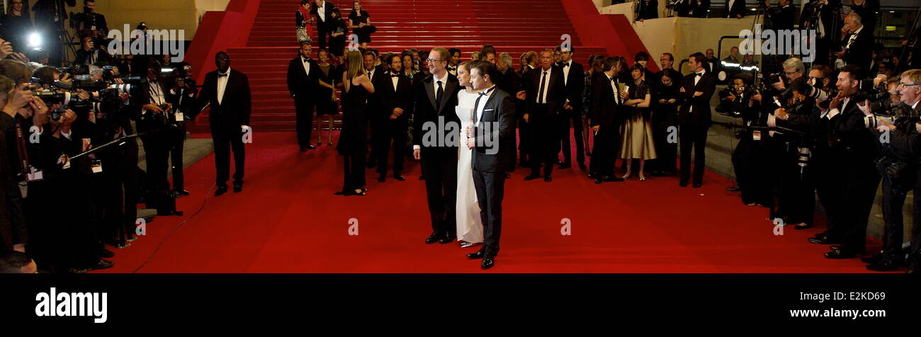 James Gray, Marion Cotillard und Jeremy Renner bei der 66. Filmfestspiele von Cannes "The Immigrant" premiere.  Wo: Cannes, Frankreich bei: 24. Mai 2013 Stockfoto