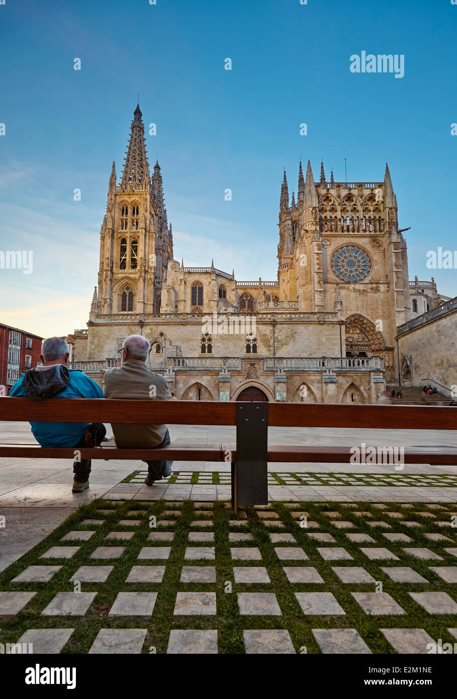 Kathedrale der Heiligen Maria von Burgos. San Fernando-Platz. Kastilien und Leon. Spanien Stockfoto