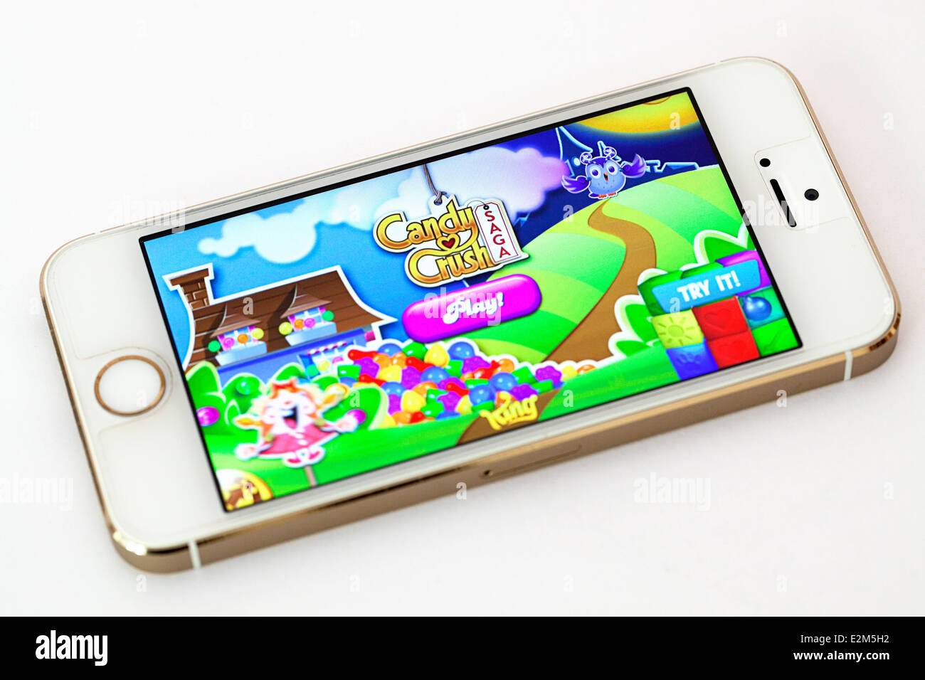 Candy Crush Saga Anwendung auf iPhone 5 Stockfoto