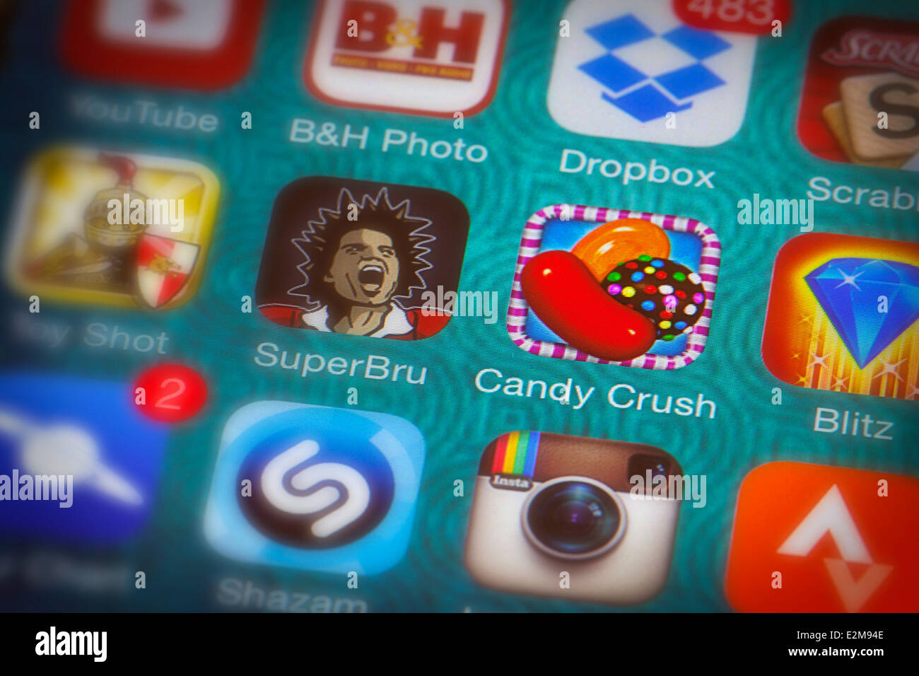 Candy Crush auf iPhone 5 Stockfoto