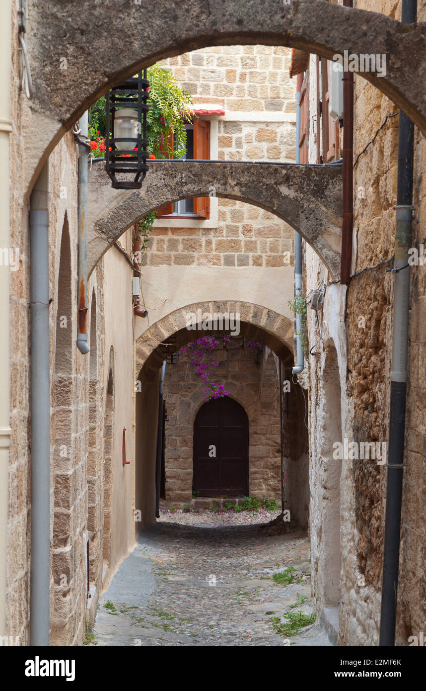 Mittelalterlichen Stadt von Rhodos in Griechenland Stockfoto