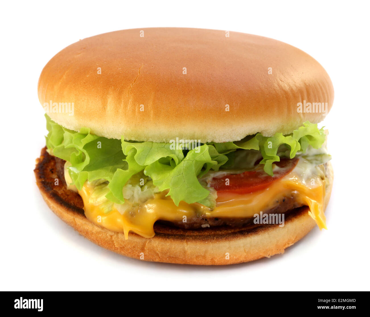 Leckere große Burger auf weißem Hintergrund Stockfoto