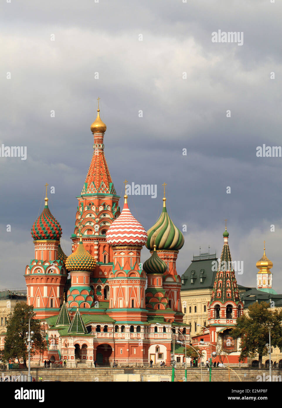 Herrliche Aussicht von Basilius Kathedrale im Moskauer Kreml Stockfoto