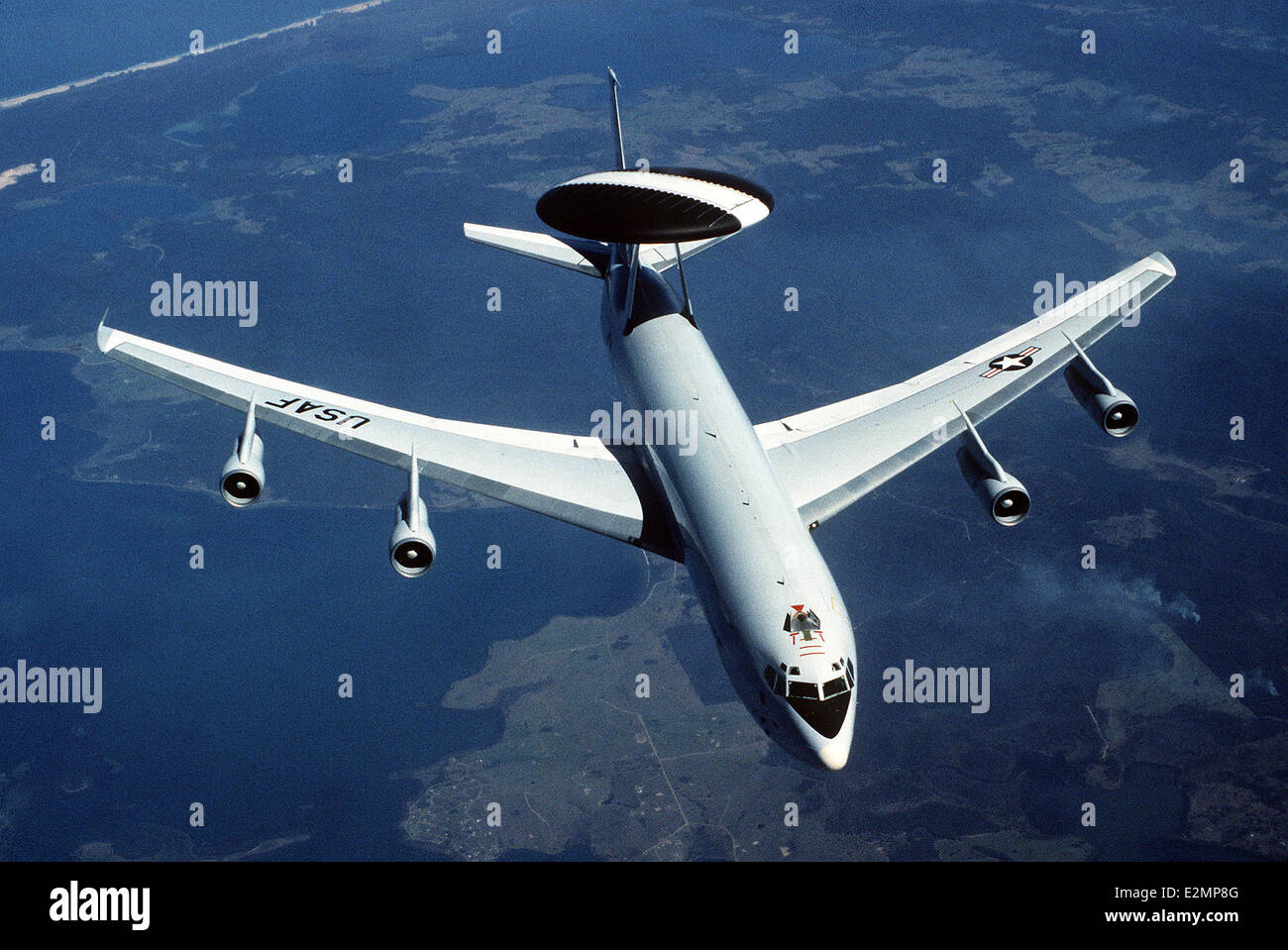 E-3A Airborne Warning and Control System Flugzeug während des Fluges Stockfoto