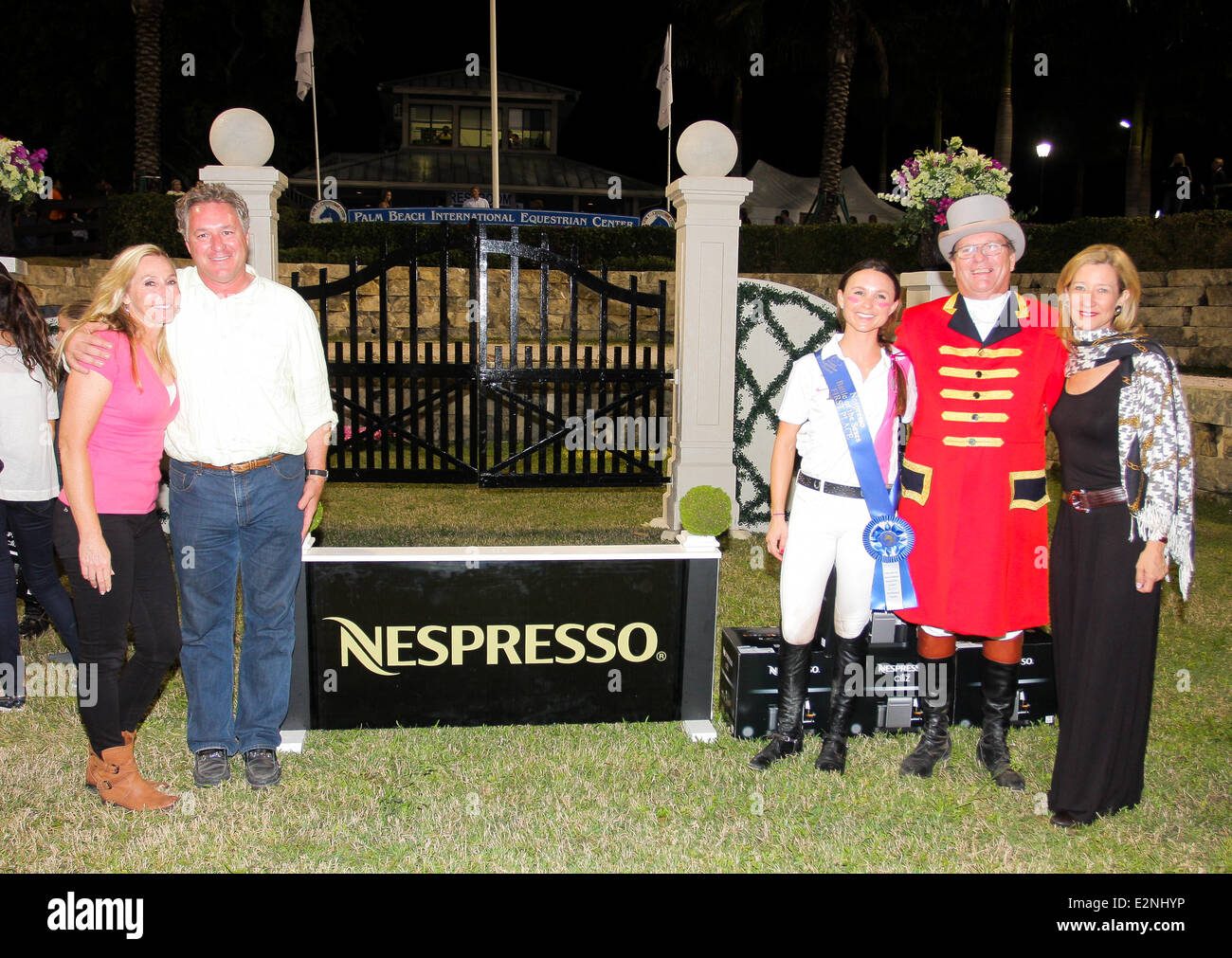 Nespresso-5. jährlichen Battle of The Sexes während der 2013 FTI Consulting Winter Equestrian Festival in Palm Beach International Equestrian Center mit: Georgina Bloomberg wo: Wellingtion, Florida, Vereinigte Staaten wann: 12. Januar 2013 Stockfoto