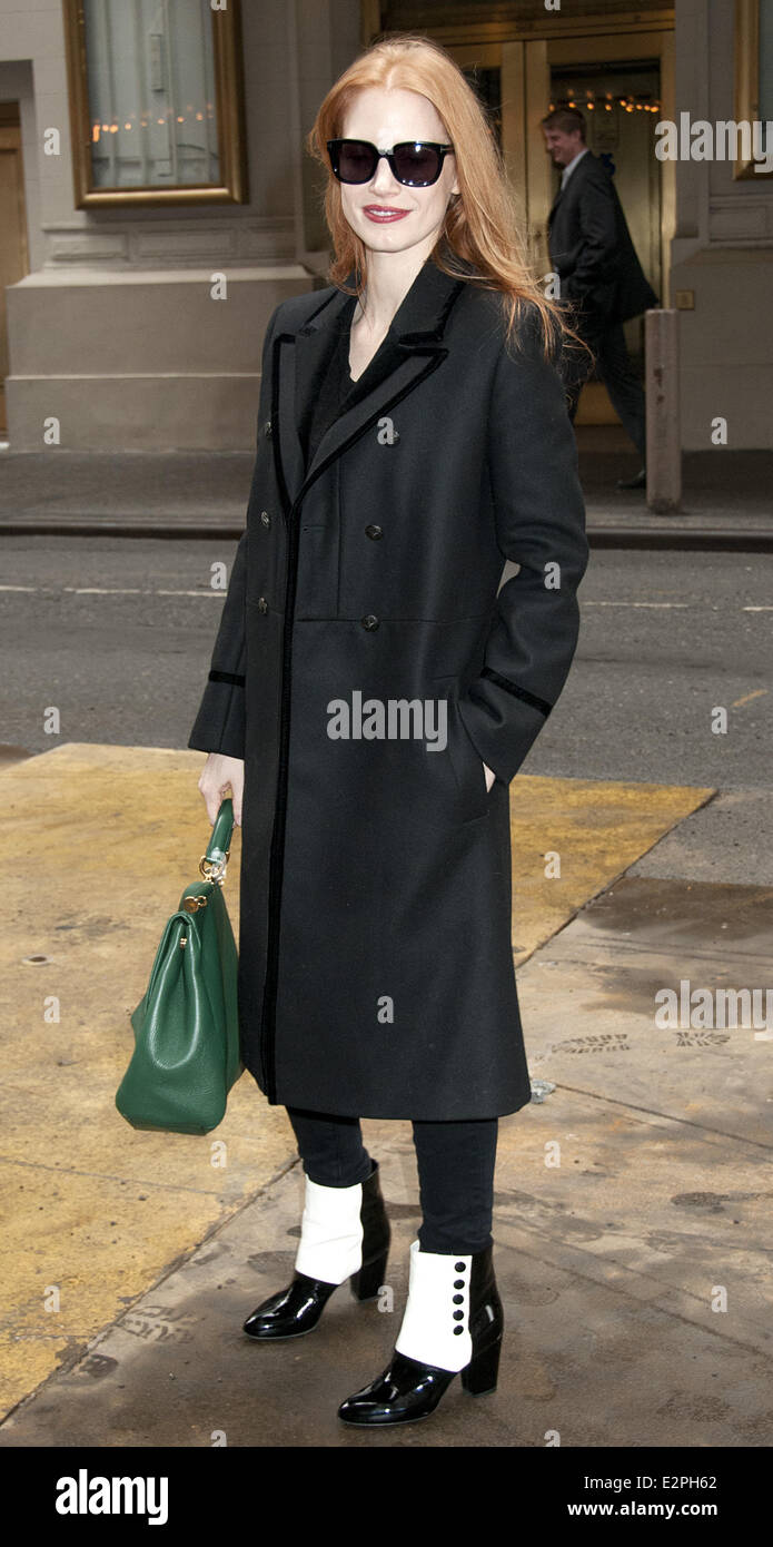 Jessica Chastain kommt für Matinee der "Die Erbin" bei Walter Kerr Theater Featuring: Jessica Chastain Where: New York, New York, Vereinigte Staaten von Amerika bei: 30. Januar 2013 Stockfoto