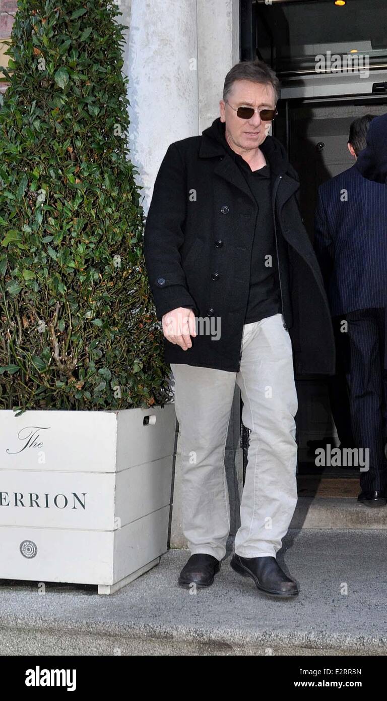Tim Roth kommt in der Merrion Hotel Featuring: Tim Roth wo: Dublin, Irland: 14. Februar 2013 Stockfoto