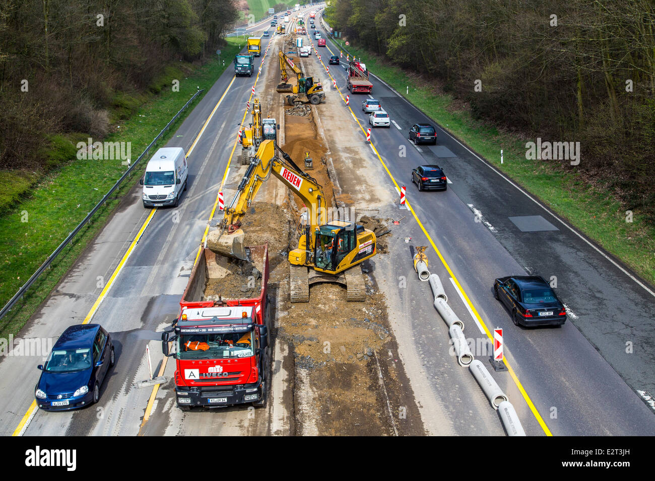 Baustellen Auf Autobahn