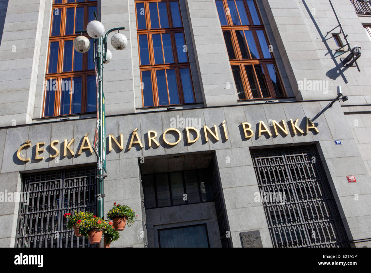 Prag, Ceska Narodni Banka, der Tschechischen Nationalbank, CNB. Na Prikope Straße, Tschechische Republik Stockfoto