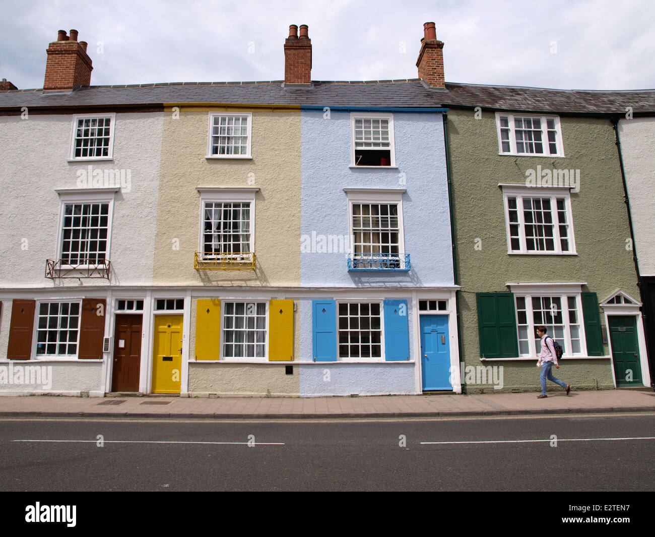 Bunte Häuserzeile, Oxford, UK Stockfoto