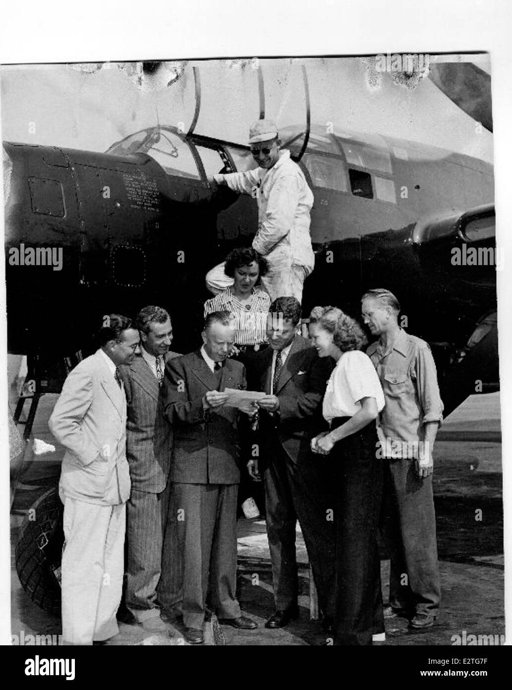 Die Northrop P-61 Black Widow war der erste US-amerikanische Nachtjäger, der unter John K. Northrops Führung entwickelt wurde. Es wurde entwickelt, um feindliche Flugzeuge während des Nachtbetriebs anzugreifen. Stockfoto