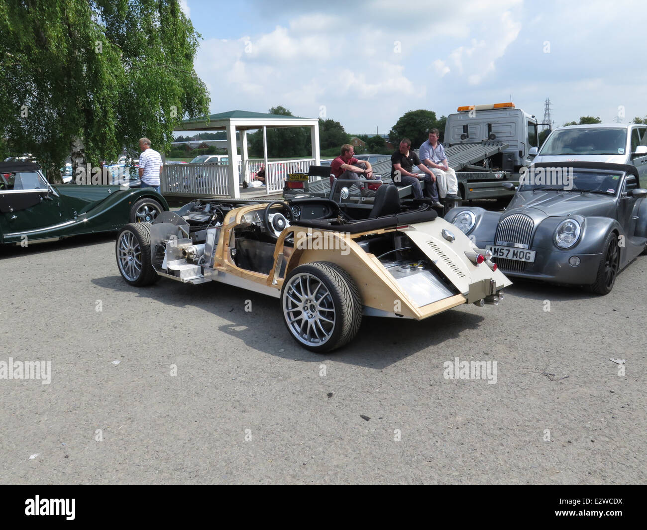 Plus 8 Ausstellung Auto bei der Morgan Motor Company wegschneiden Stockfoto