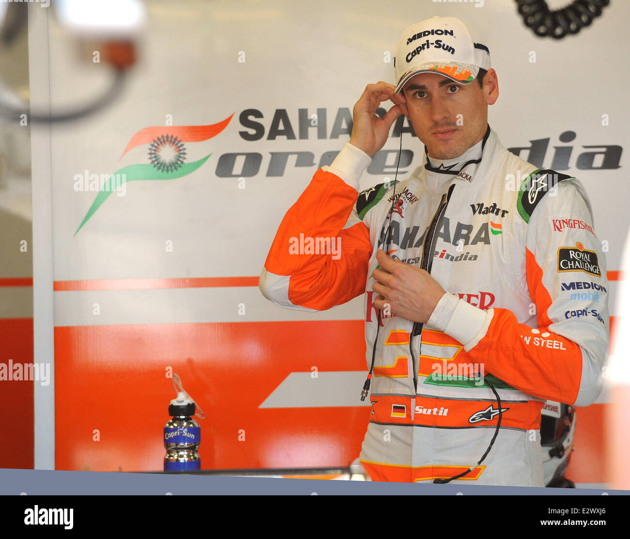 Erstes Zeittraining der Formel One 2013 Saison - F1 GP Australien mit: Adrian Sutil bereitet seine F1-Rückkehr mit Force India in der Formel 1 GP von Australien. Wo: Melbourne, Australien als: 16. März 2013 Stockfoto