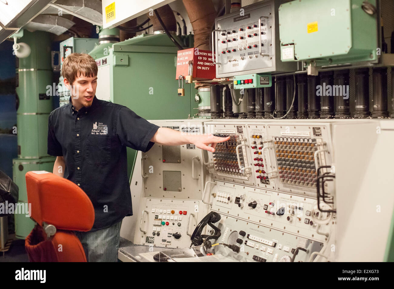 Der Ronald Reagan Minuteman Rakete State Historic Site, ein Start-Control-Anlage, die 10 Atomraketen gesteuert. Stockfoto
