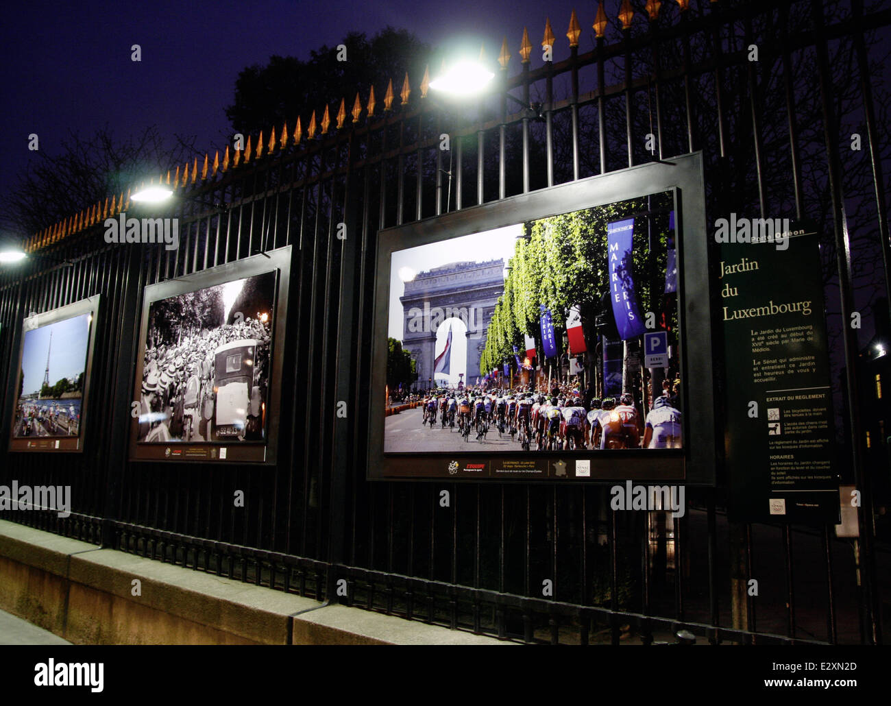 Ein Open-Air-Fotoausstellung dokumentiert die Tour de France wird auf die Tore des französischen Senats am Jardin du Luxembourg-Featuring: Atmosphäre wo: Paris, Frankreich bei: 27. März 2013 ** nicht zur Veröffentlichung in Frankreich, Niederlande, Belgien, Spanien und Italien zur Verfügung. Für den Rest der Welt * Stockfoto